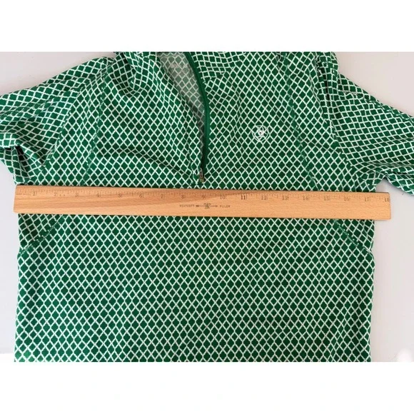 AriatTEK Cold Series Womens Medium Green Geometric Quarter Zip Base Layer Top - Picture 4 of 8